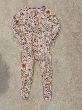 Magnetic Me Footie Pajama 9-12M Woodland Floral Modal Magnetic Closure Sleeper